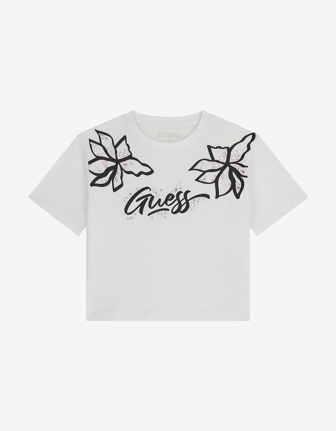 Girls Midi Logo T-Shirt in White, 5 of 4