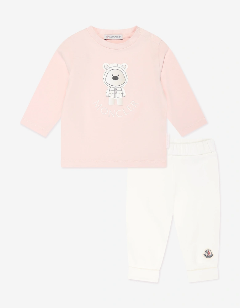Enfant Baby Girls Teddy Bear Tracksuit in Pink
