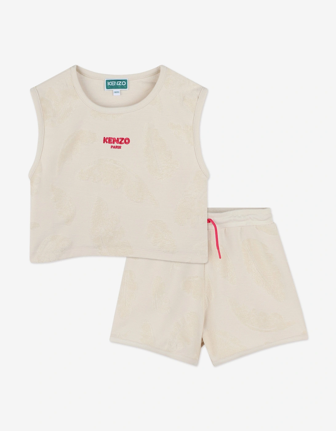 Girls Tank Top and Shorts Set in Beige, 5 of 4