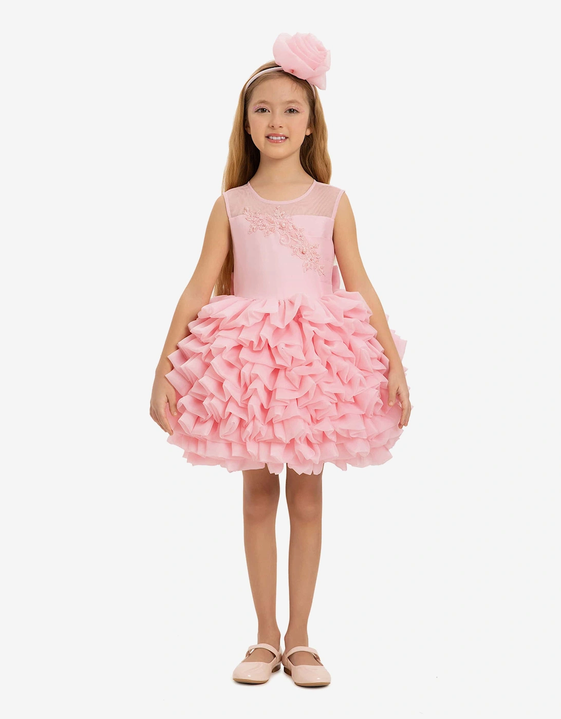 Girls Dress with Headband in Pink, 7 of 6