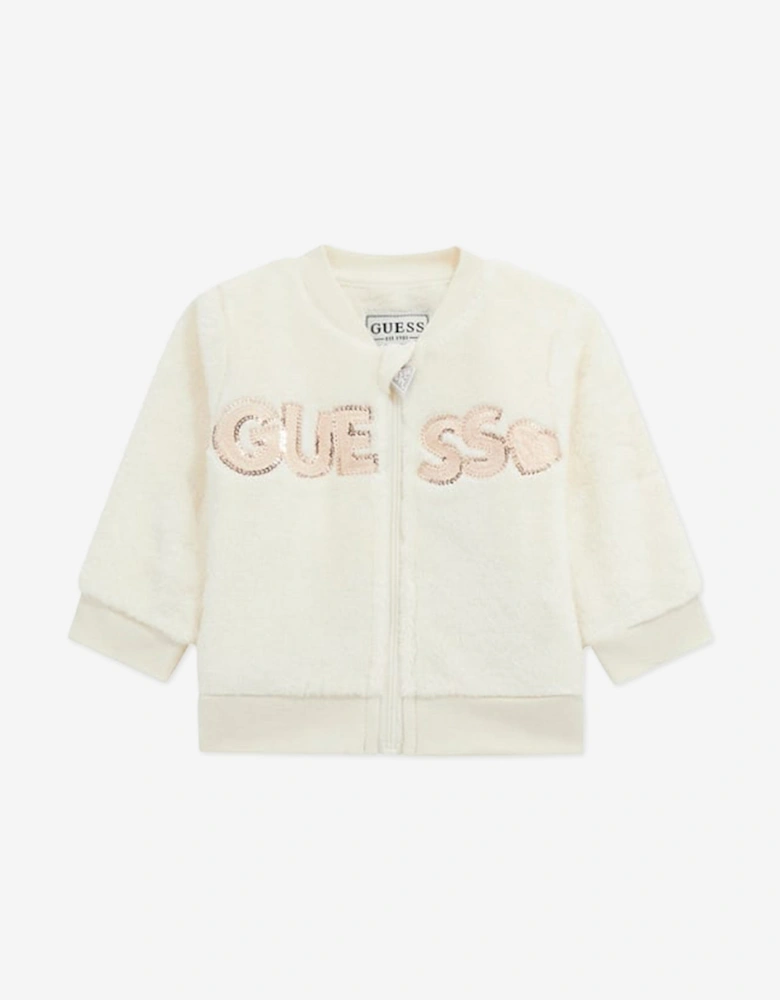Baby Girls 3 Piece Tracksuit Set in Ivory
