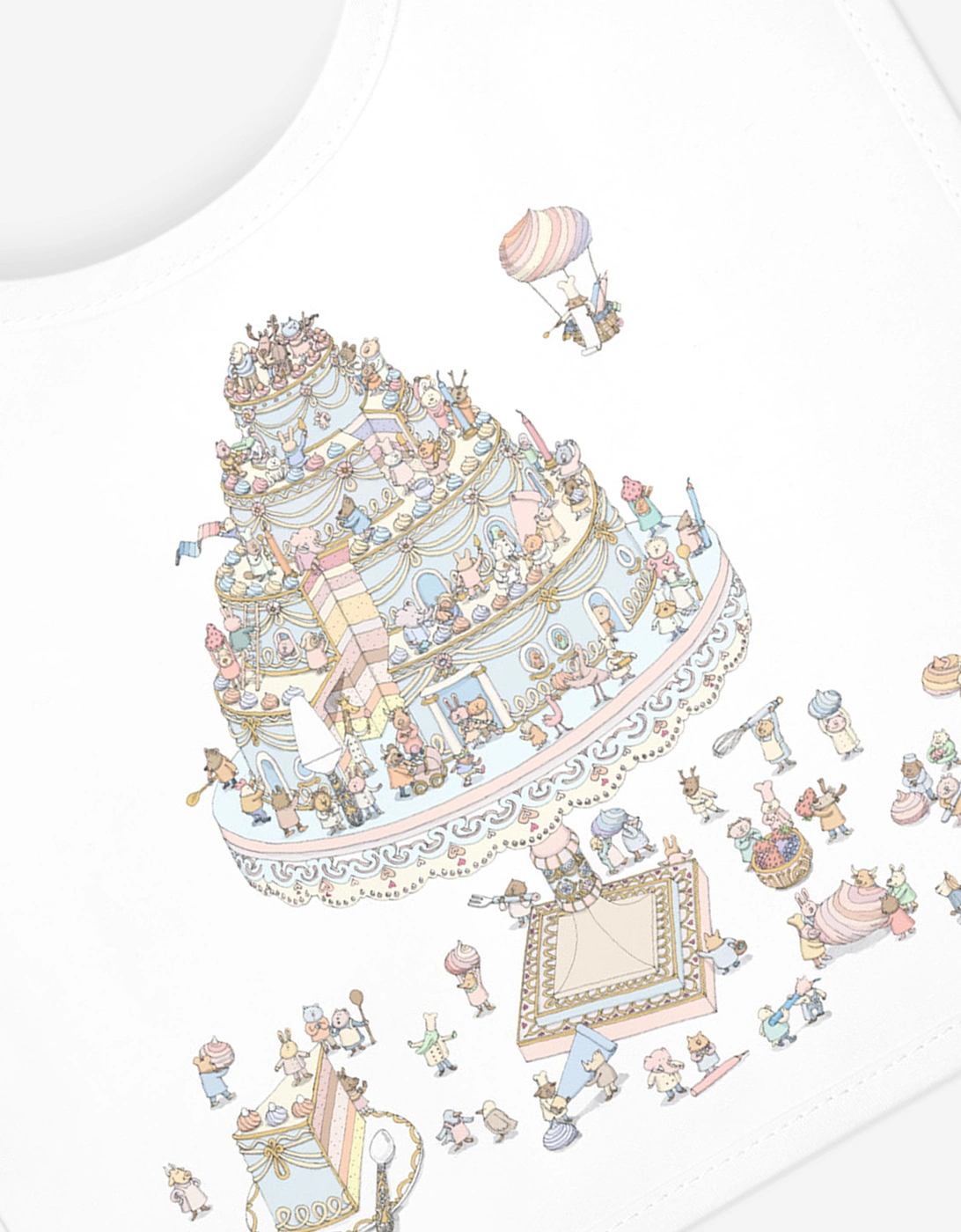 Baby Satin Le Gateau Bib in Multicolour