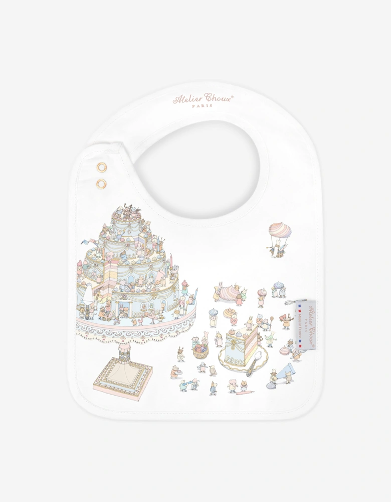 Baby Satin Le Gateau Bib in Multicolour