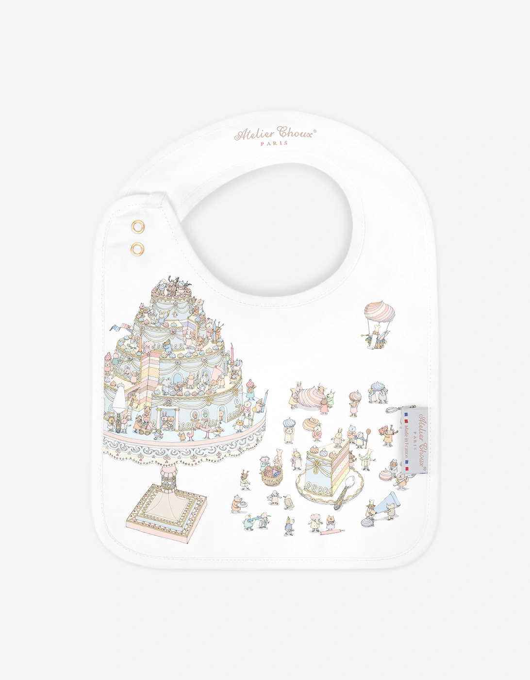 Baby Satin Le Gateau Bib in Multicolour