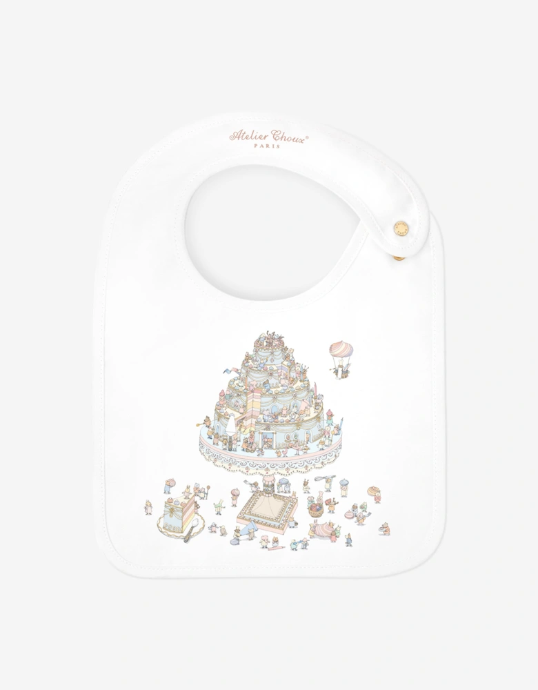 Baby Satin Le Gateau Bib in Multicolour