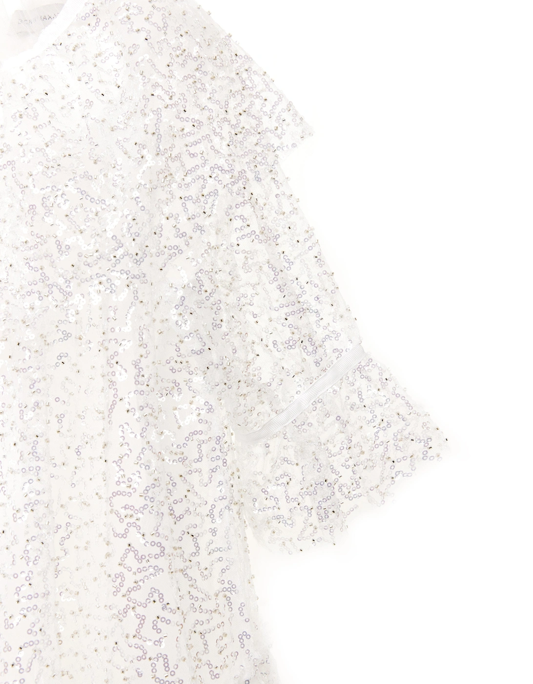 BCBG Girls Sequin Tulle Dress in White