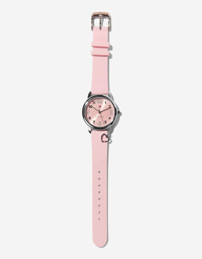 Girls Silicone Strap Watch in Pink 34mm 9One Size)