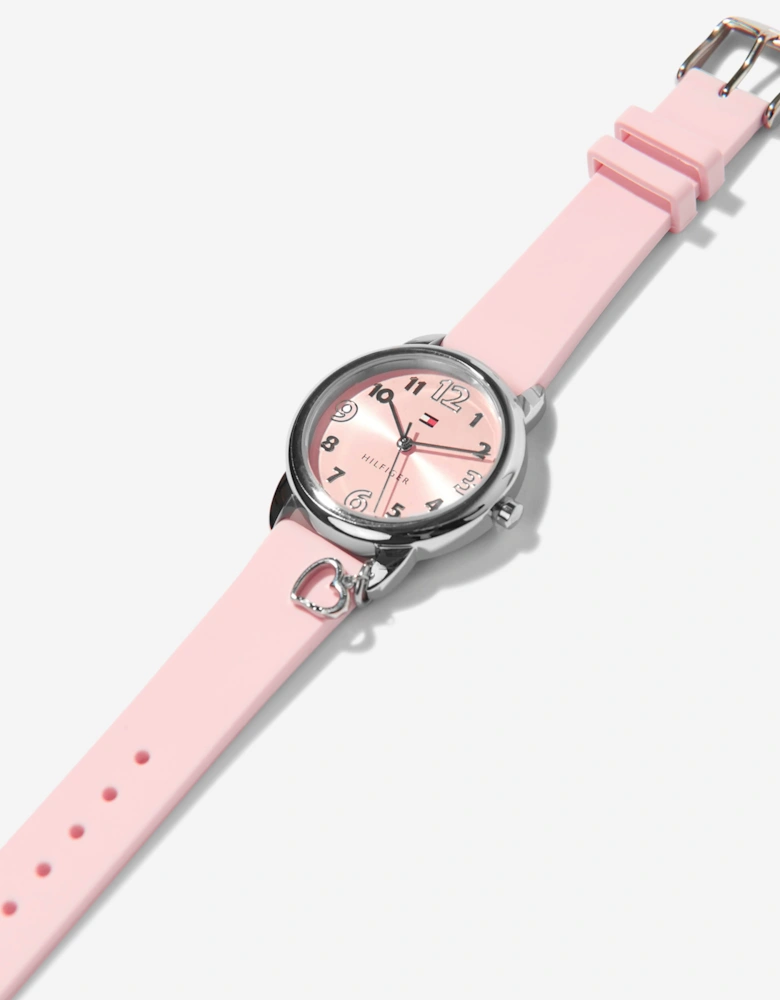 Girls Silicone Strap Watch in Pink 34mm 9One Size)