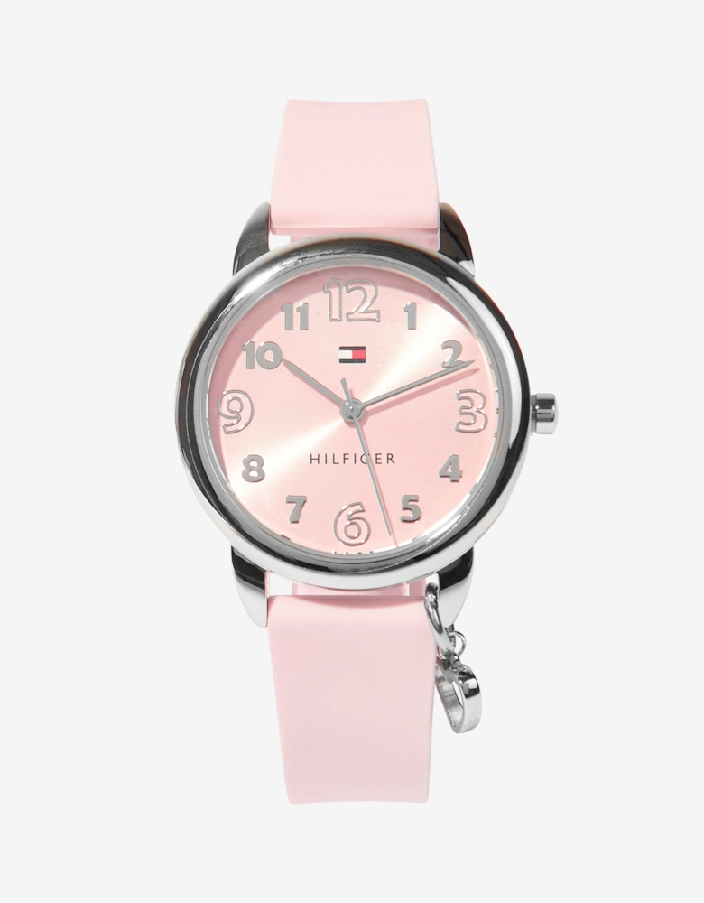 Girls Silicone Strap Watch in Pink 34mm 9One Size)