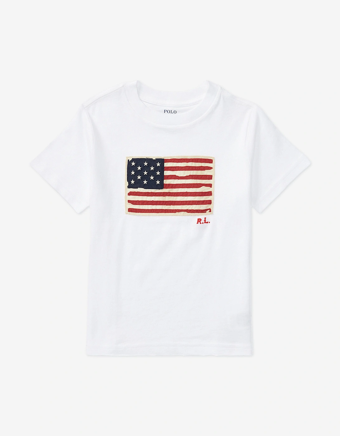 Boys Jersey Flag T-Shirt in White, 5 of 4