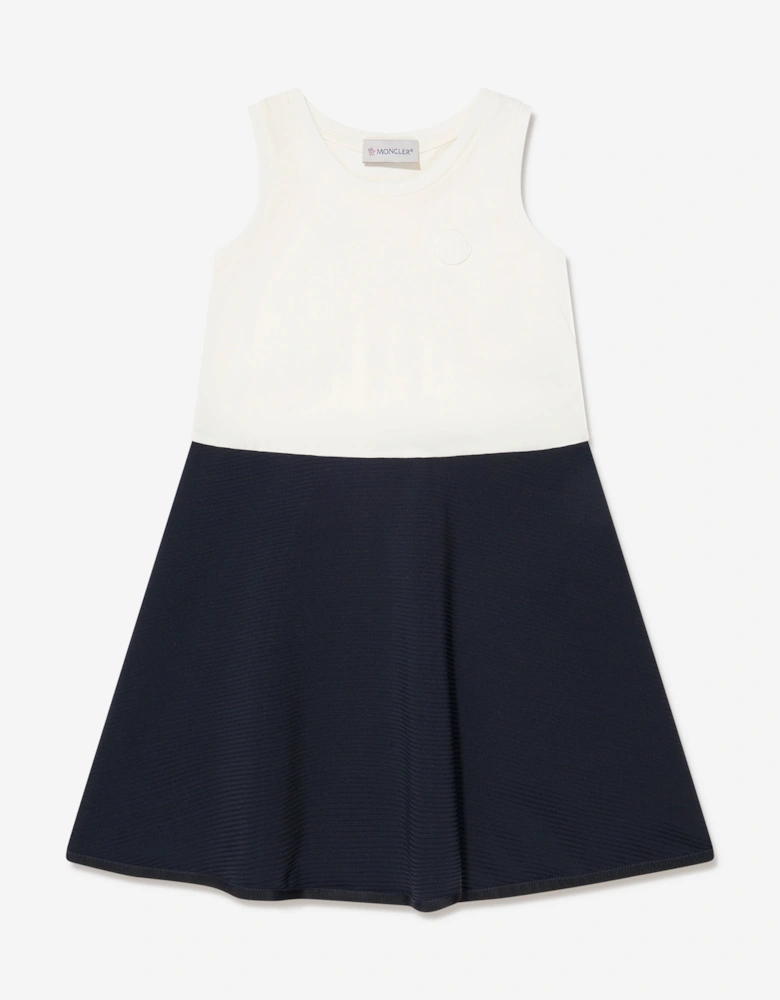 Enfant Girls Colourblock Dress in Navy