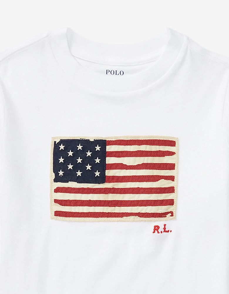 Boys Jersey Flag T-Shirt in White