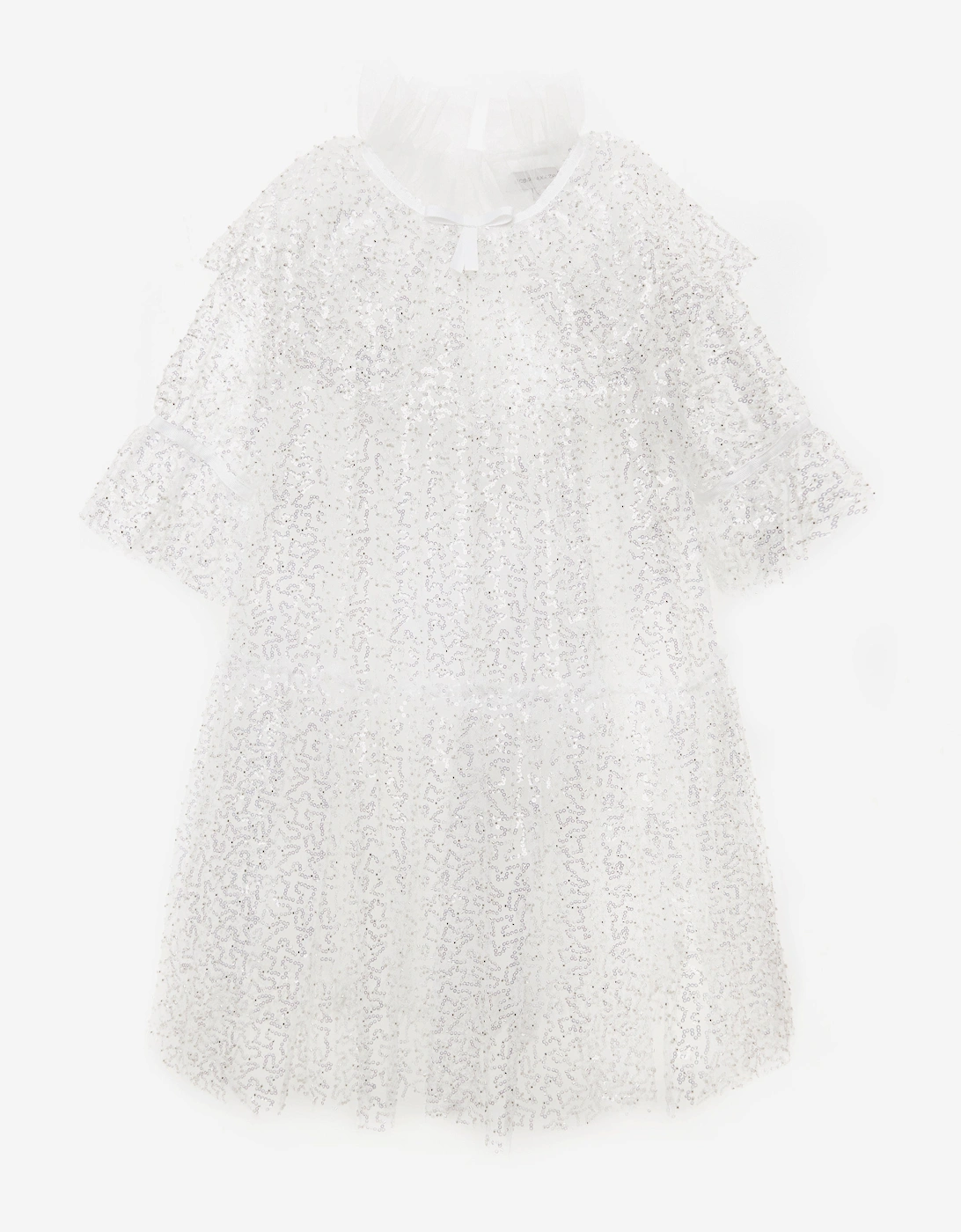 BCBG Girls Sequin Tulle Dress in White, 5 of 4