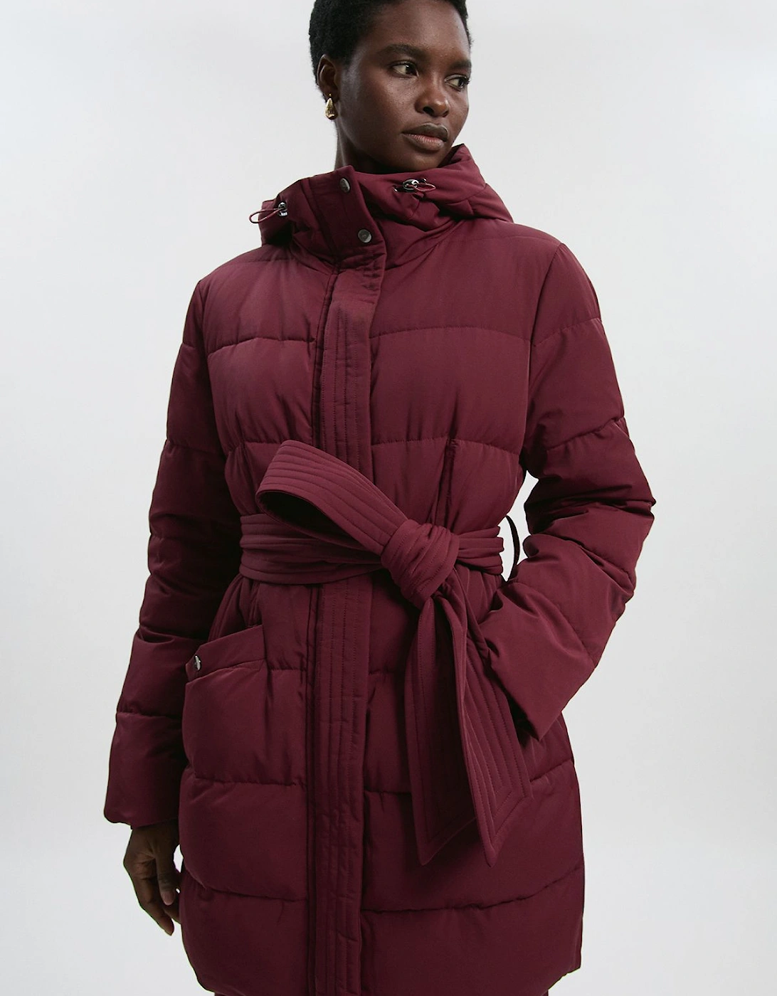 Real Down Belted Midi Coat, 2 of 1