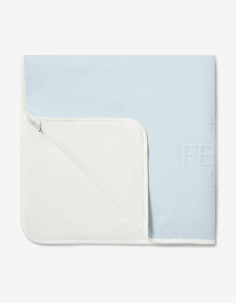 Baby Boys Cotton Logo Blanket in Blue (80cm)