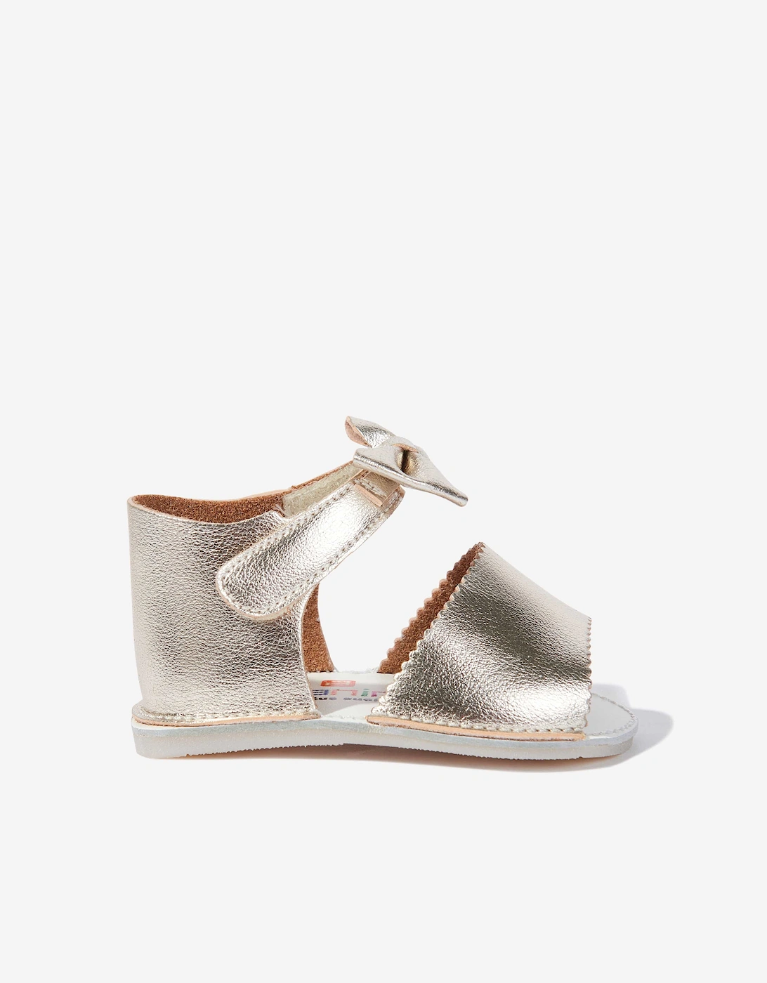 Baby Girls Bow Sandals in Gold, 5 of 4