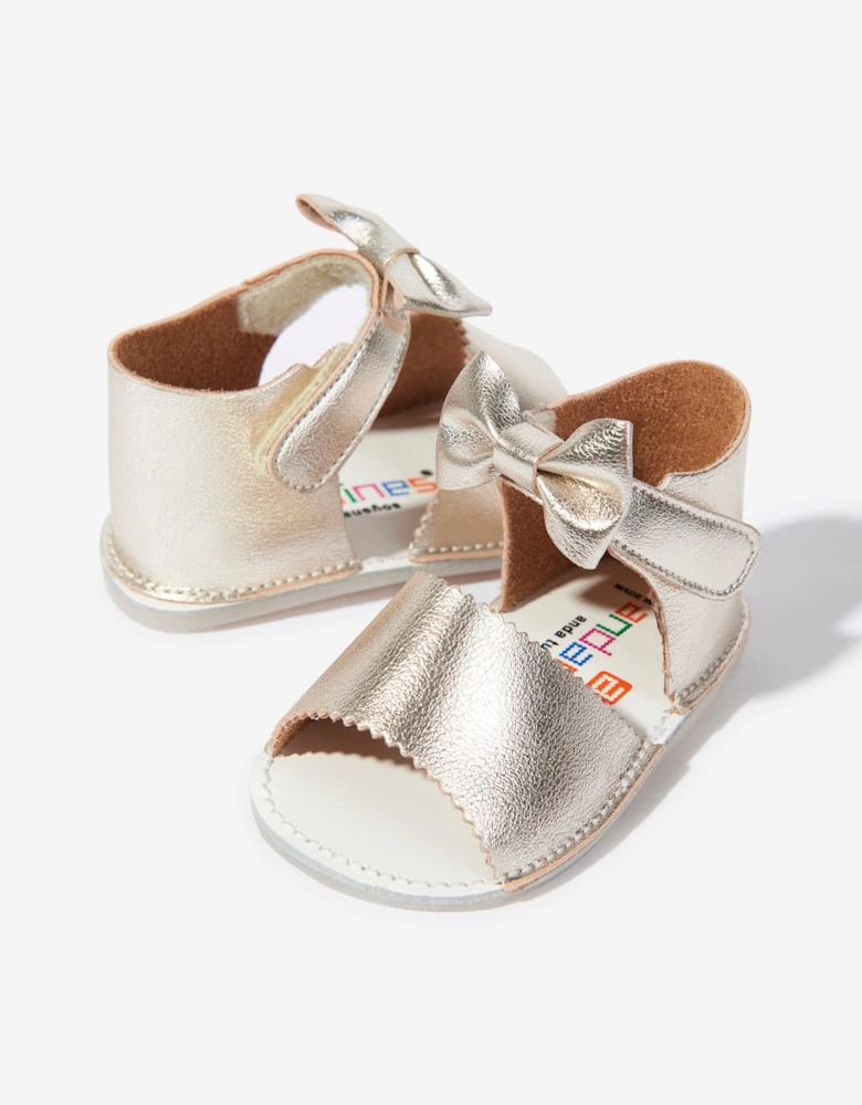 Baby Girls Bow Sandals in Gold