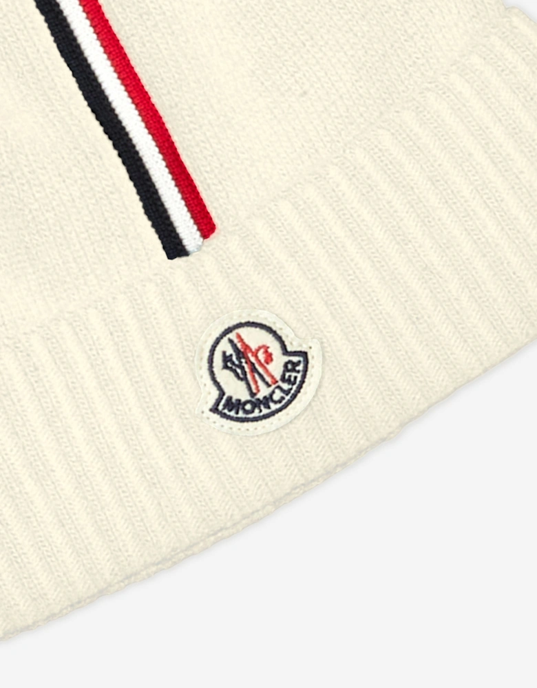 Kids Logo Beanie Hat in Ivory