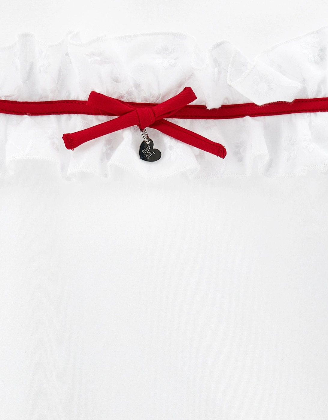 Girls Spotted Ruffle Dress in White