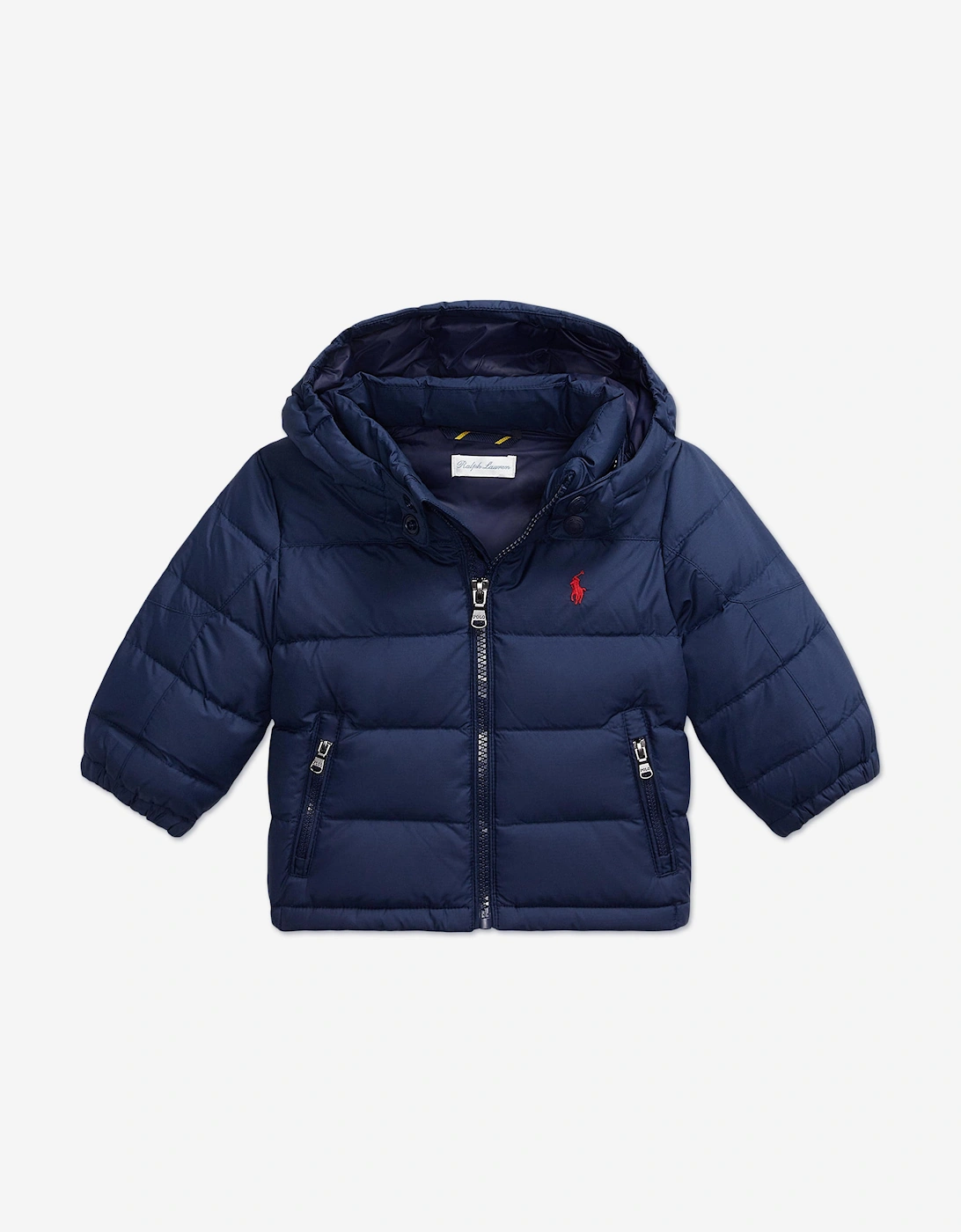 Baby Boys Down Padded Puffer Jacket in Navy, 5 of 4