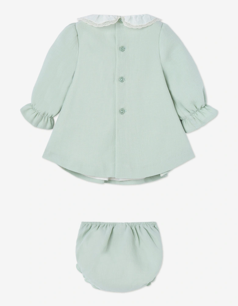 Baby Girls Dress and Bloomers Set in Green
