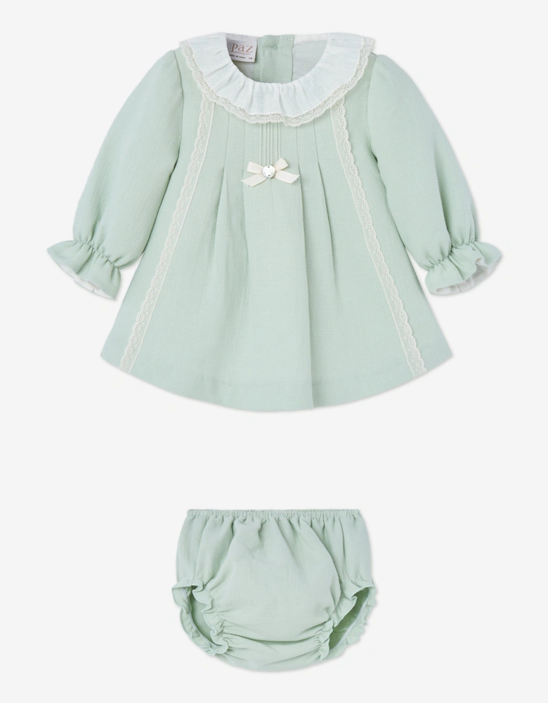 Baby Girls Dress and Bloomers Set in Green