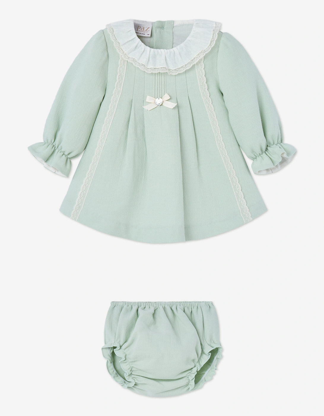 Baby Girls Dress and Bloomers Set in Green, 5 of 4
