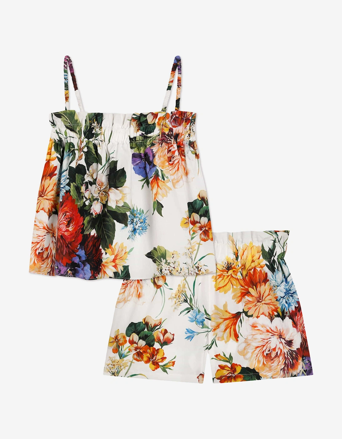 Girls Floral Print Short Set in Multicolour, 5 of 4