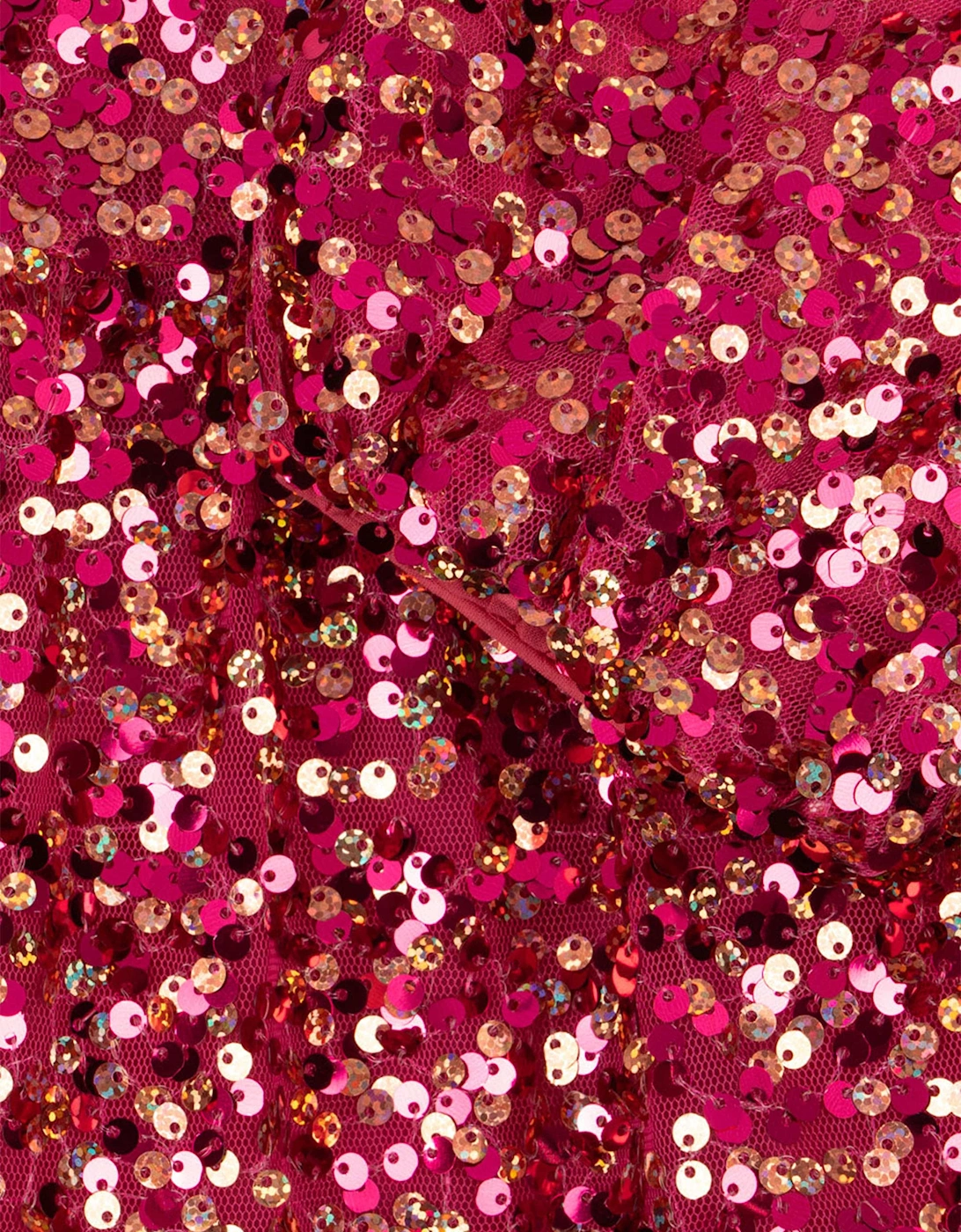 Girls Lila Sequin Bow Dress in Red