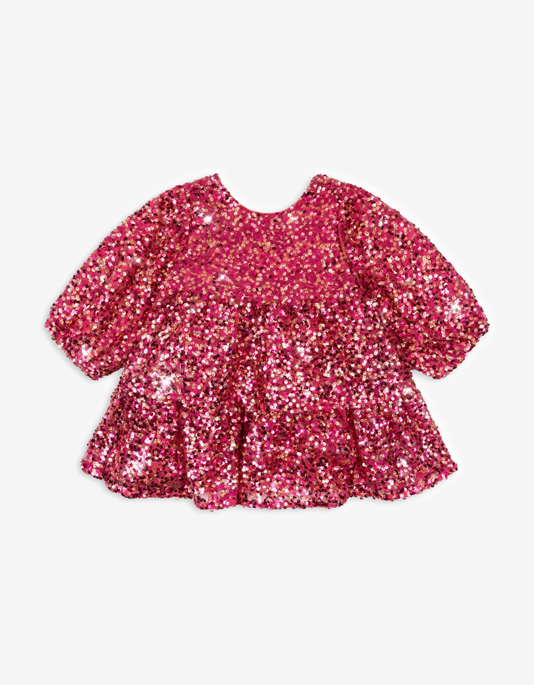 Girls Lila Sequin Bow Dress in Red, 5 of 4