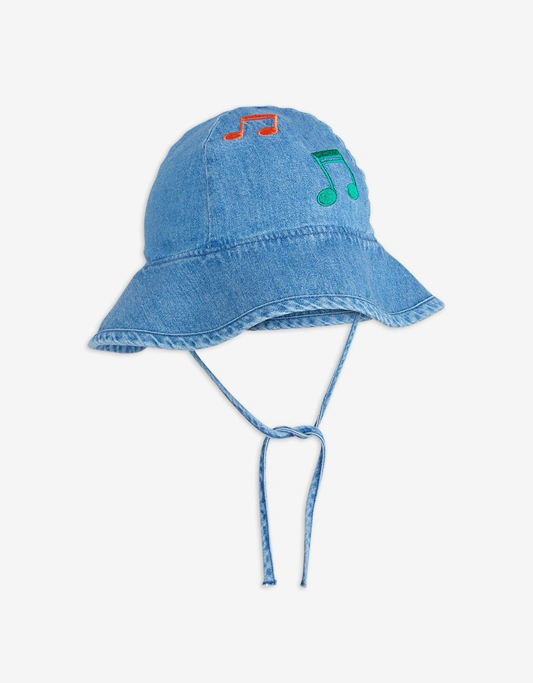 Baby Girls Note Embroidered Sun Hat in Blue, 5 of 4