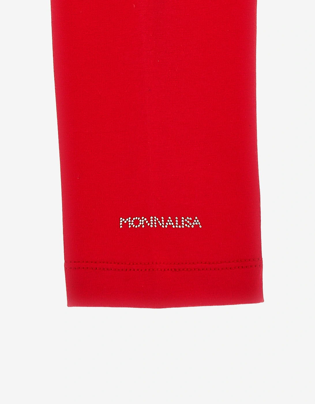 Girls Branded Leggings in Red