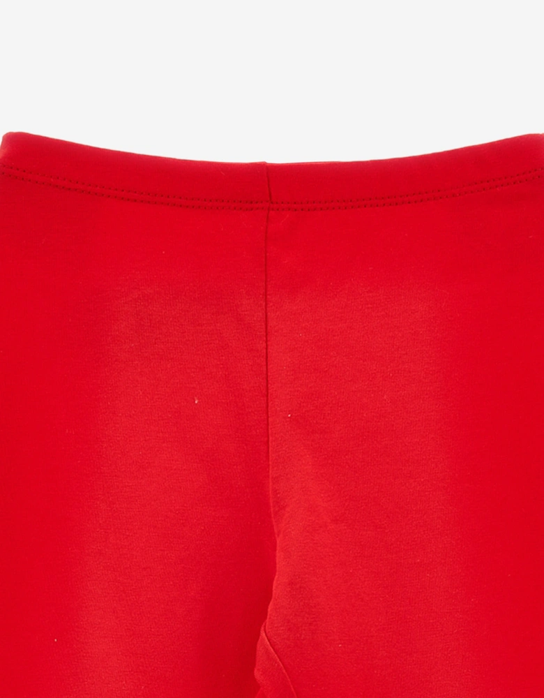 Girls Branded Leggings in Red