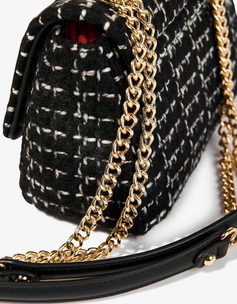 Tweed Flap Bag in Black (18.5cm)