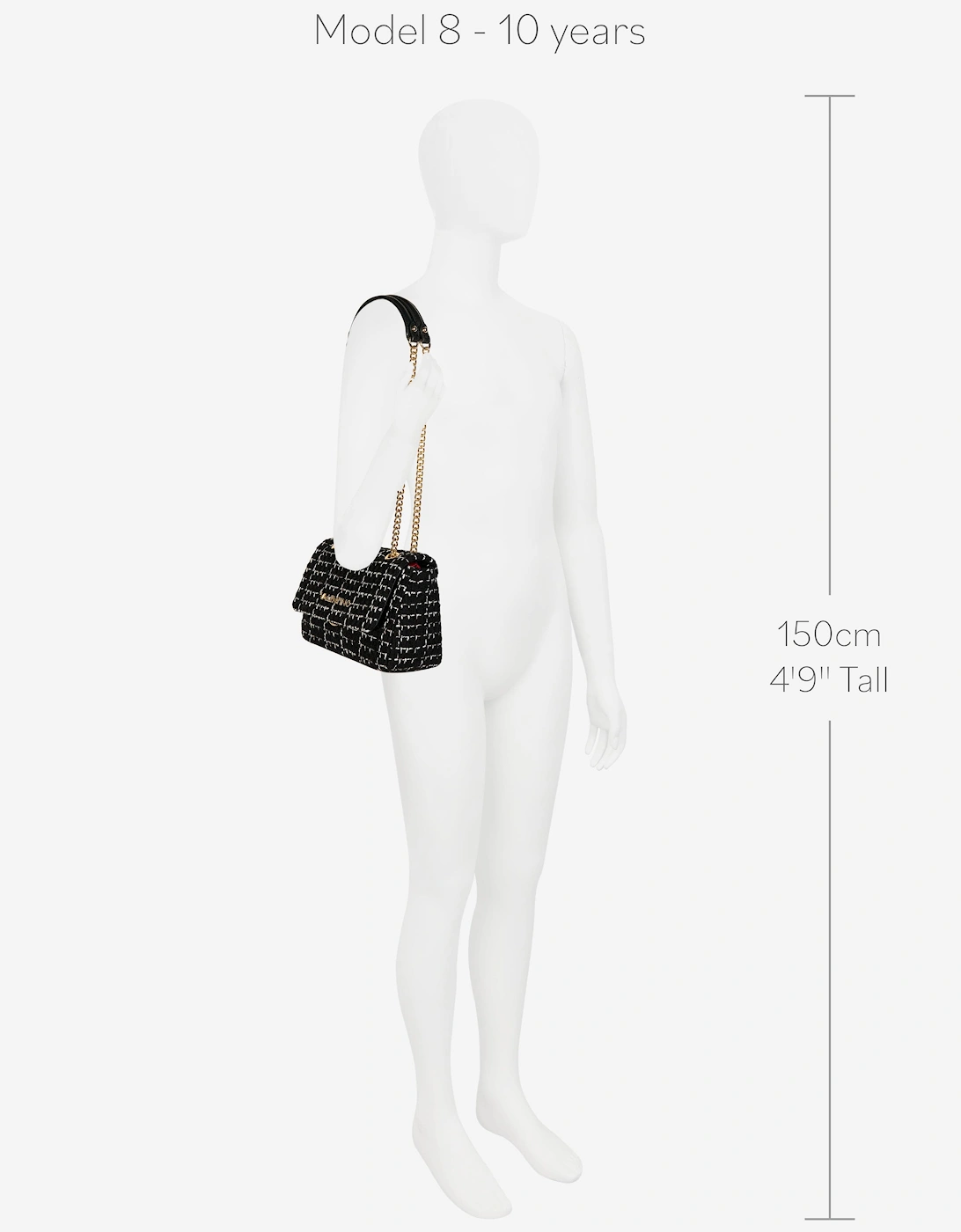 Tweed Flap Bag in Black (18.5cm)
