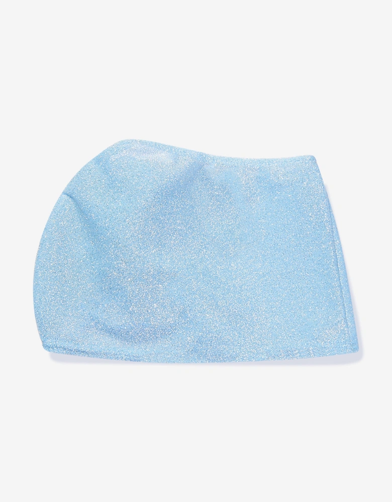 Girls Ruffled Flower Tinky Cover Up Skirt in Blue