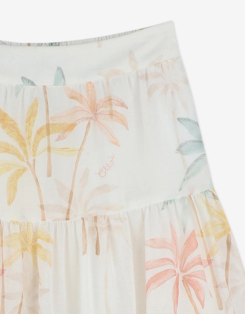 Girls Palm Grove Long Skirt in Multicolour