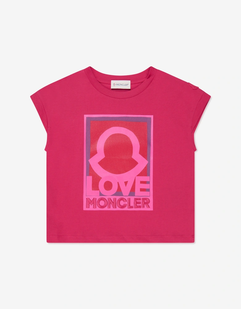 Enfant Girls Logo Graphic T-Shirt in Pink