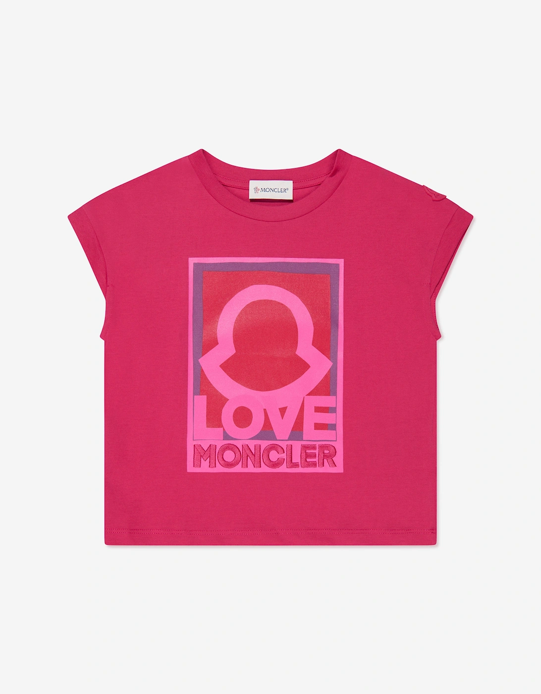 Girl's Moncler Enfant Girls Logo Graphic T-Shirt in Pink - Red - Size: 14 years