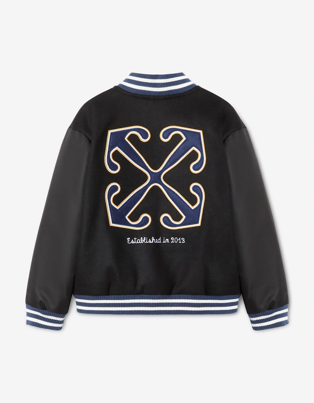 Boys OW Patch Varsity Jacket in Black