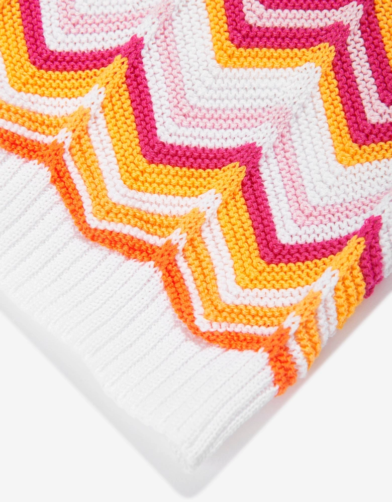 Girls Knitted Zigzag Dress in Multicolour