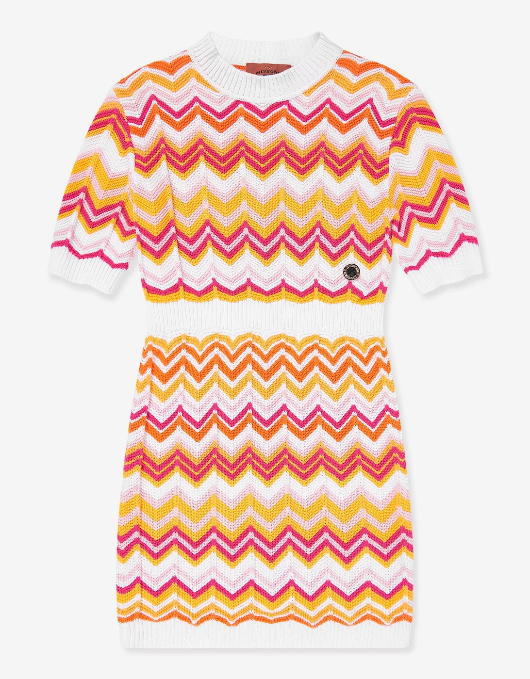 Girls Knitted Zigzag Dress in Multicolour, 6 of 5