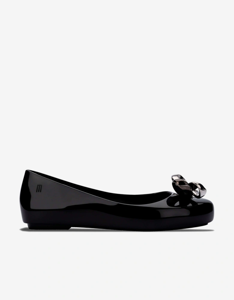 Girls Sweet Love Glam Ballet Flats in Black