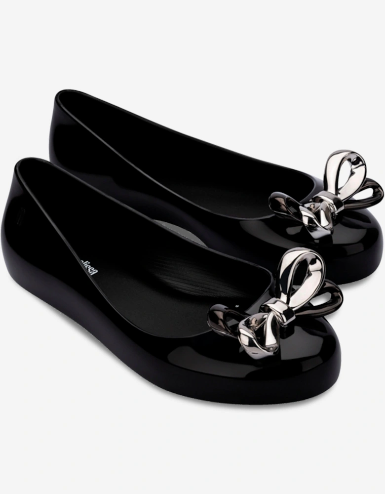 Girls Sweet Love Glam Ballet Flats in Black