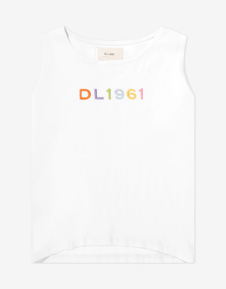 Girls Marcie Logo Tank Top in White