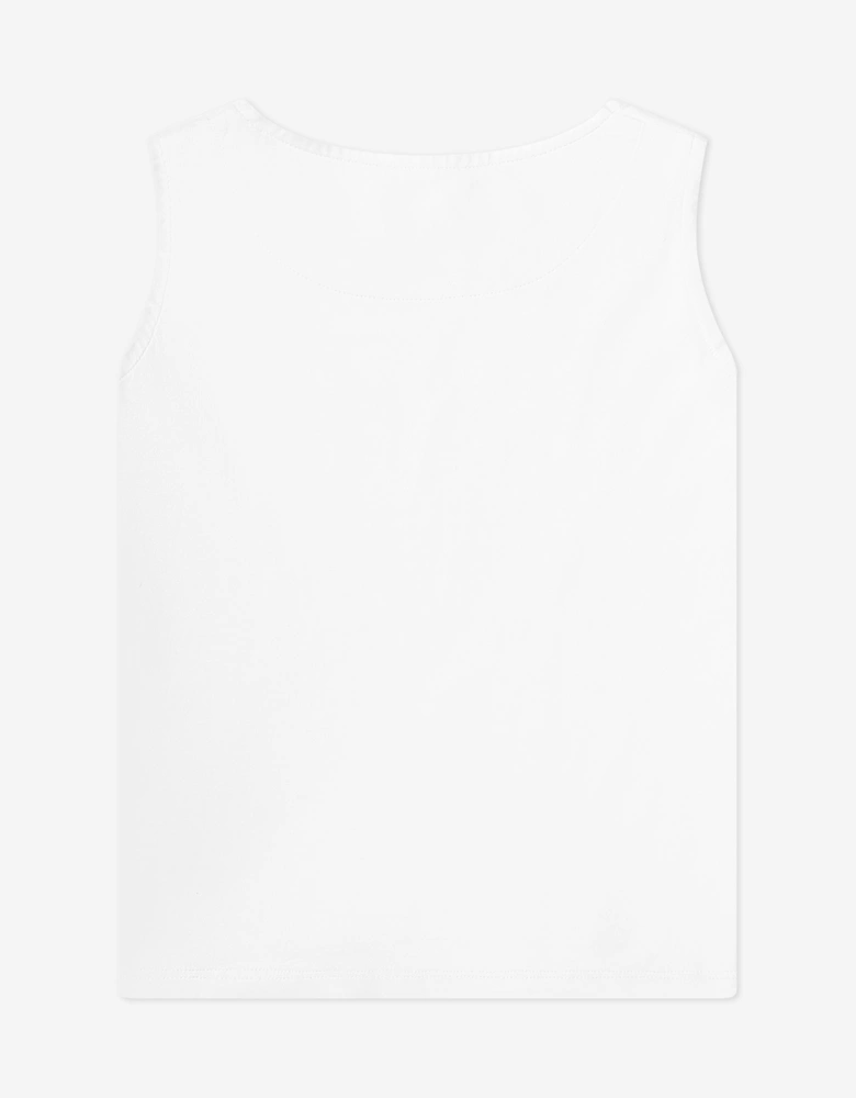 Girls Marcie Logo Tank Top in White