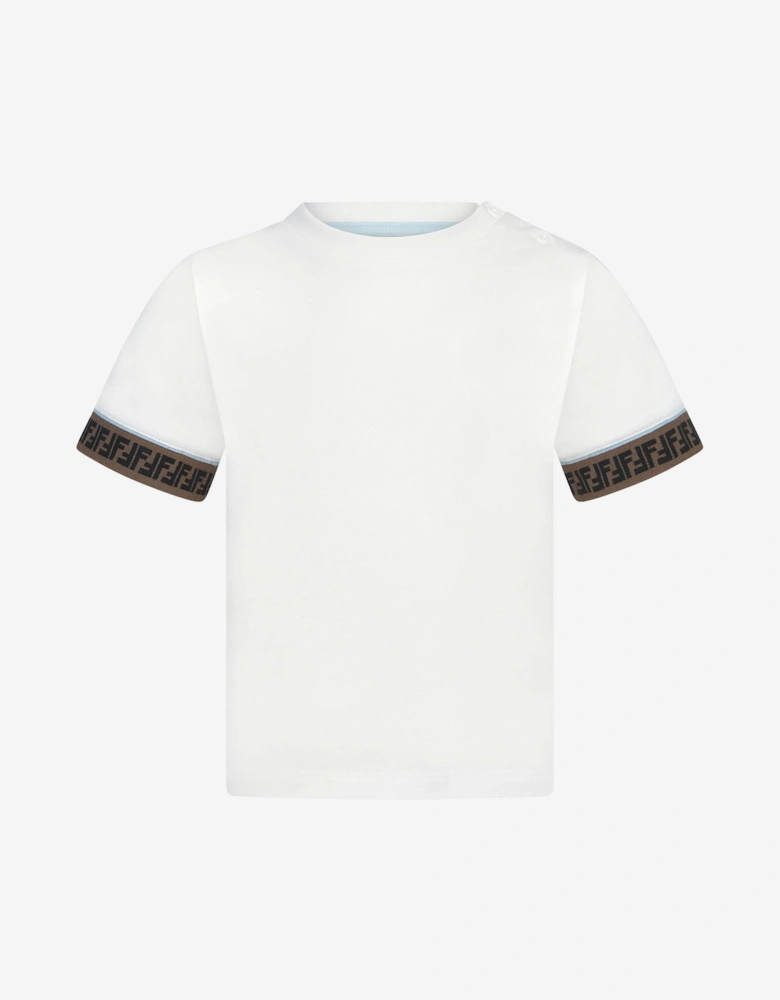 Baby Boys FF Logo Trim T-Shirt in White
