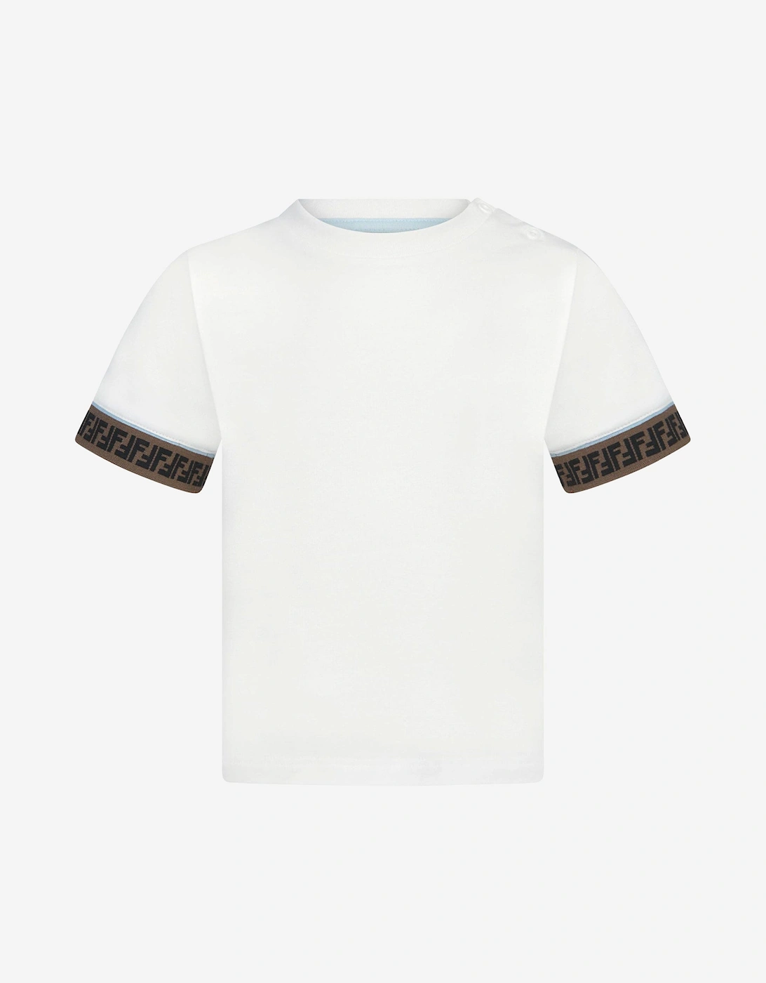 Baby Boys FF Logo Trim T-Shirt in White, 5 of 4
