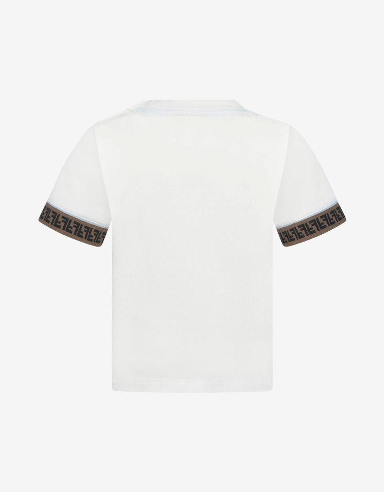 Baby Boys FF Logo Trim T-Shirt in White