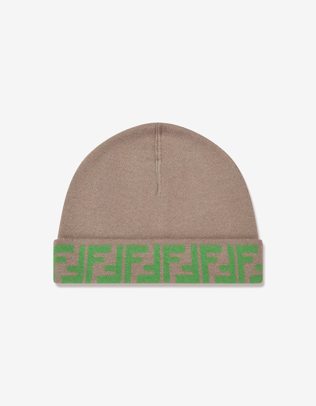 Fendi Kids FF Logo Reversible Beanie in Beige - Cream - Size: 2 - 5 yrs